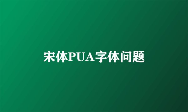 宋体PUA字体问题