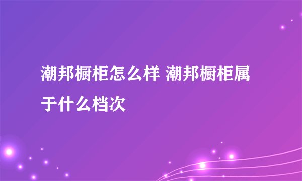 潮邦橱柜怎么样 潮邦橱柜属于什么档次