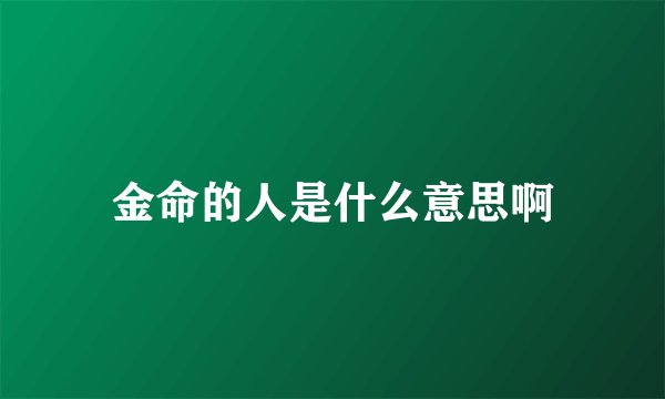 金命的人是什么意思啊