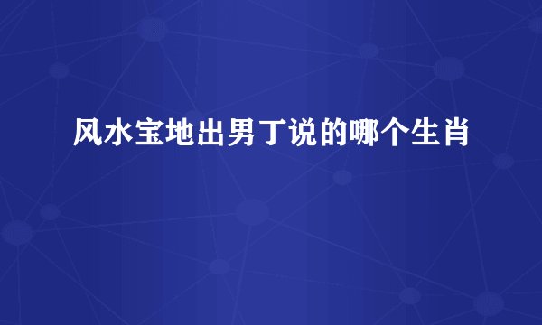 风水宝地出男丁说的哪个生肖
