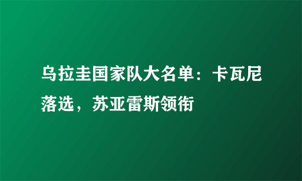 乌拉圭国家队大名单：卡瓦尼落选，苏亚雷斯领衔