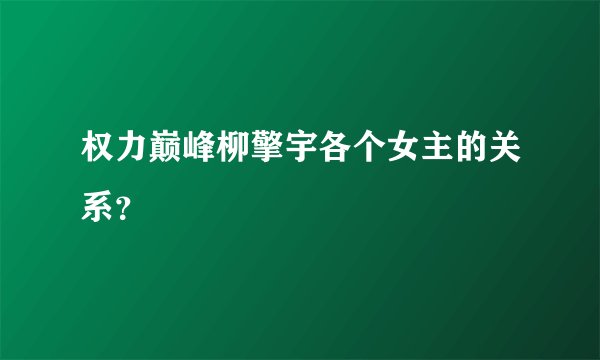 权力巅峰柳擎宇各个女主的关系？