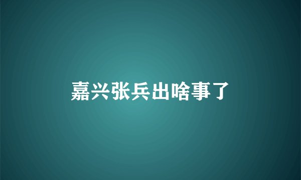 嘉兴张兵出啥事了