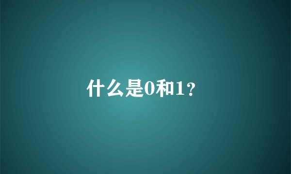 什么是0和1？