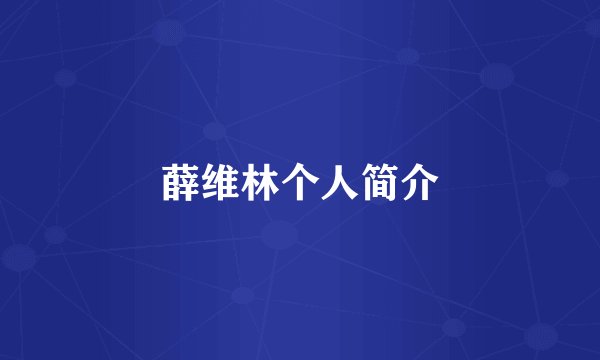 薛维林个人简介