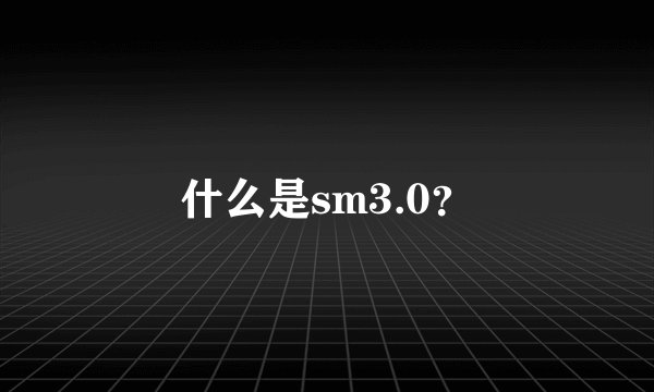什么是sm3.0？
