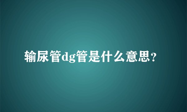 输尿管dg管是什么意思？