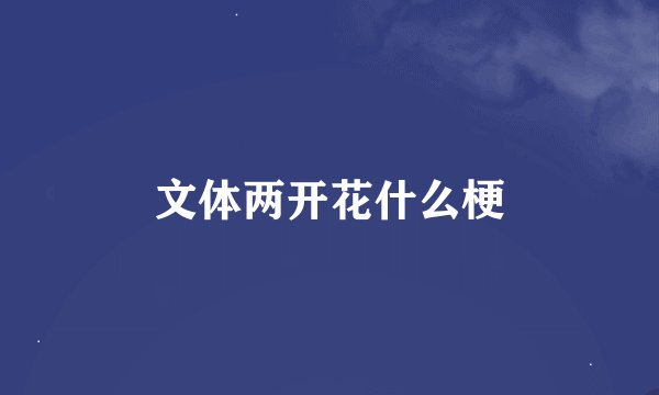 文体两开花什么梗