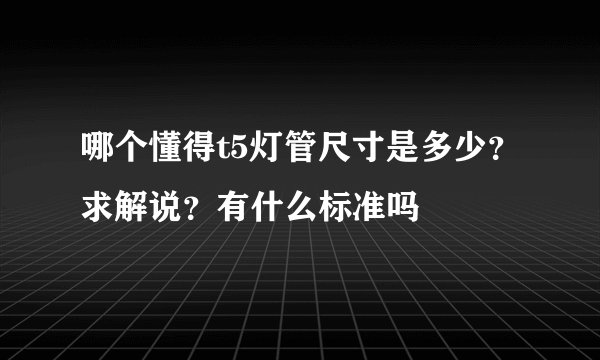 哪个懂得t5灯管尺寸是多少？求解说？有什么标准吗