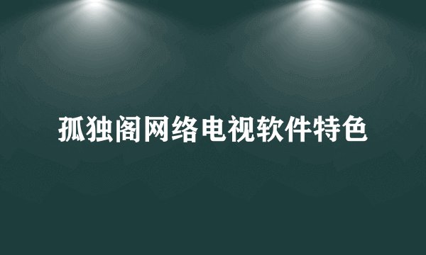 孤独阁网络电视软件特色