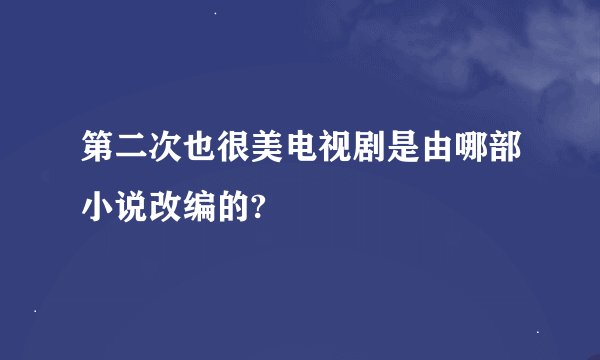 第二次也很美电视剧是由哪部小说改编的?