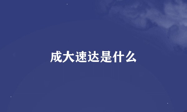 成大速达是什么