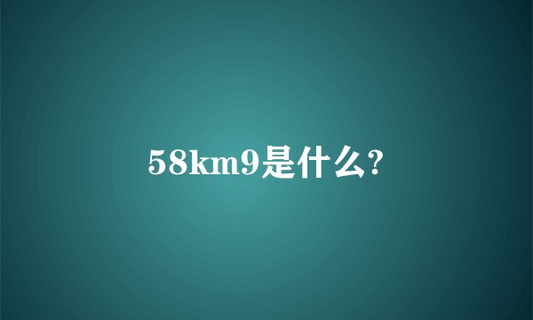 58km9是什么?