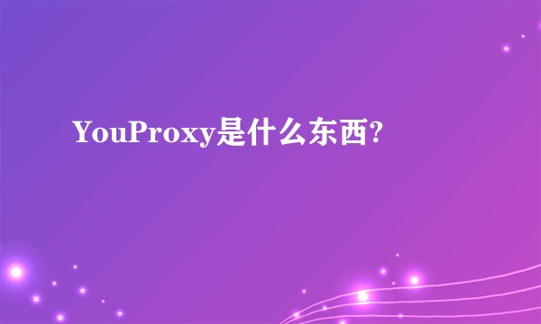 YouProxy是什么东西?
