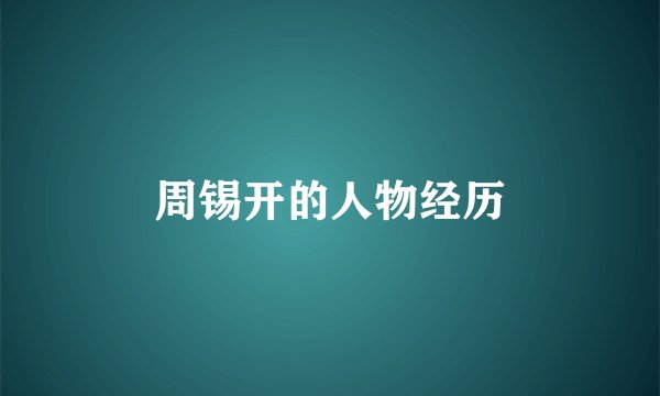周锡开的人物经历