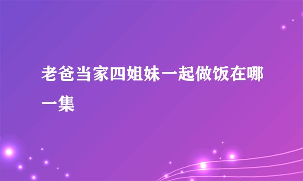 老爸当家四姐妹一起做饭在哪一集