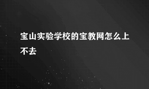 宝山实验学校的宝教网怎么上不去