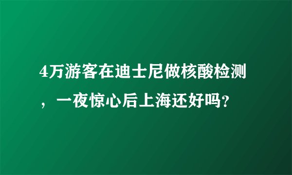 4万游客在迪士尼做核酸检测，一夜惊心后上海还好吗？