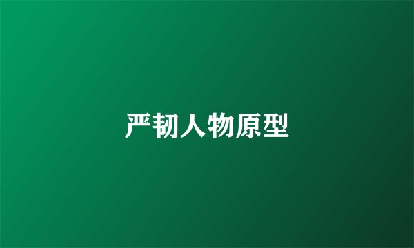 严韧人物原型