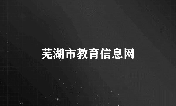 芜湖市教育信息网