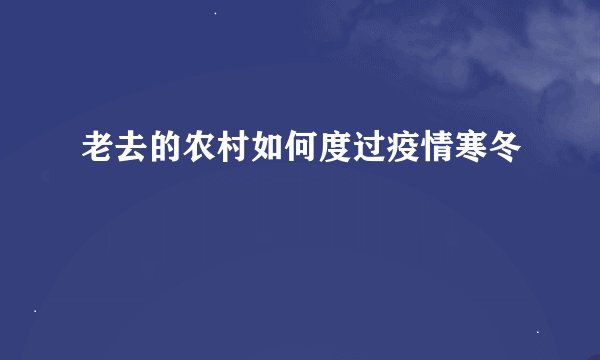 老去的农村如何度过疫情寒冬