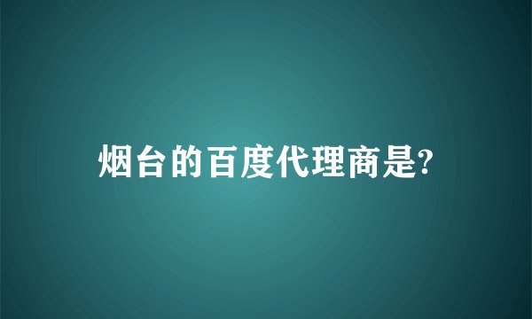烟台的百度代理商是?