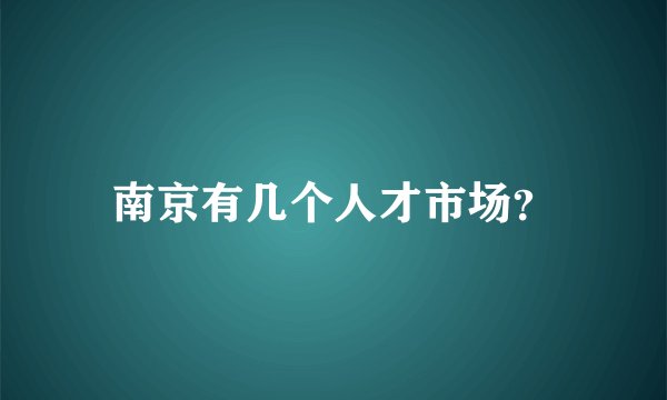 南京有几个人才市场？