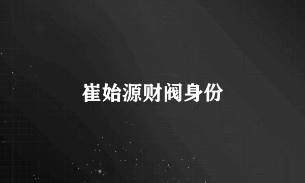崔始源财阀身份