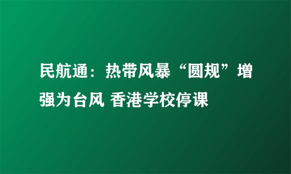 民航通：热带风暴“圆规”增强为台风 香港学校停课
