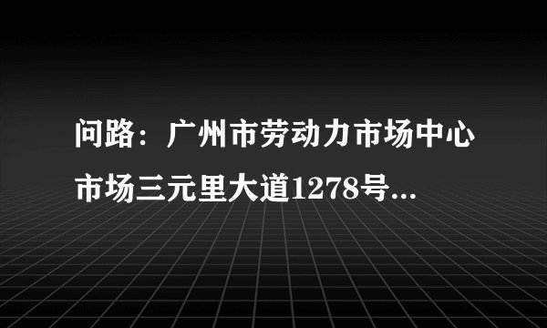 问路：广州市劳动力市场中心市场三元里大道1278号？从天河区坐几