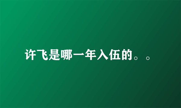 许飞是哪一年入伍的。。
