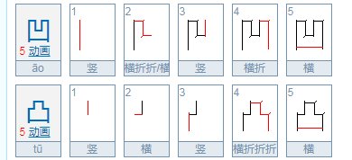 凹凸的笔画是什么？