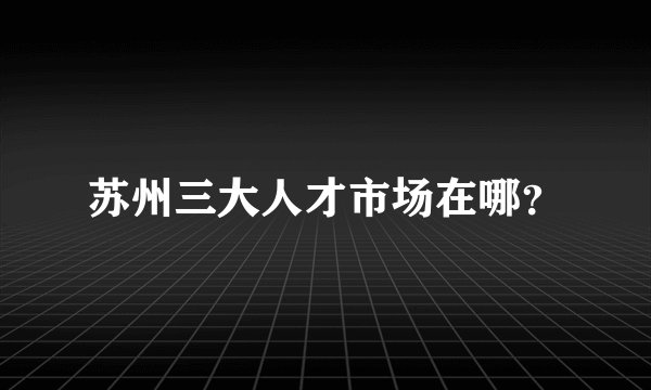 苏州三大人才市场在哪？