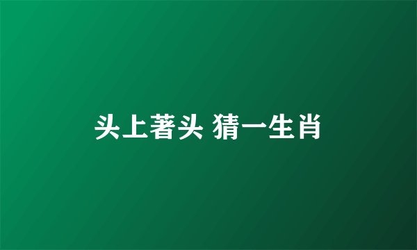 头上著头 猜一生肖