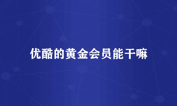 优酷的黄金会员能干嘛