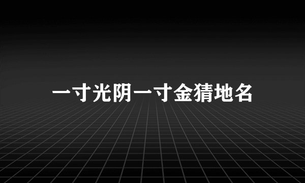 一寸光阴一寸金猜地名