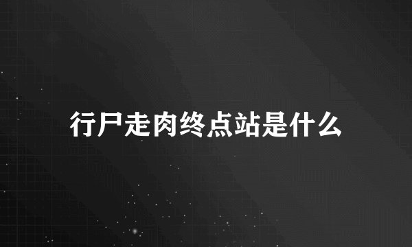 行尸走肉终点站是什么