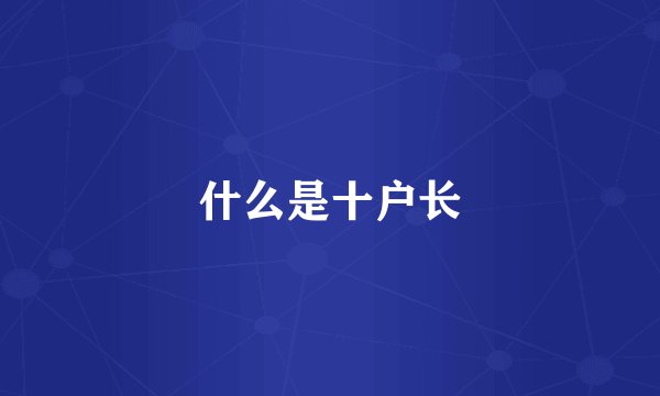 什么是十户长