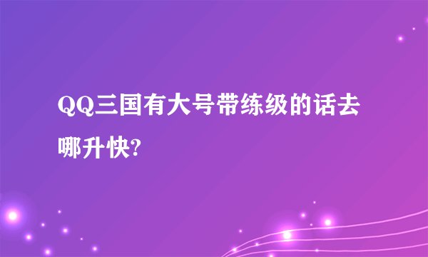 QQ三国有大号带练级的话去哪升快?