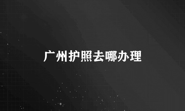 广州护照去哪办理