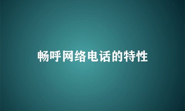 畅呼网络电话的特性
