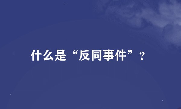 什么是“反同事件”？