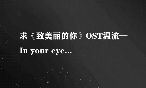 求《致美丽的你》OST温流—In your eyes 的 中文歌词，带时间轴的！