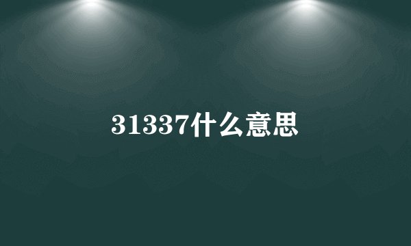 31337什么意思