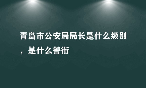青岛市公安局局长是什么级别，是什么警衔