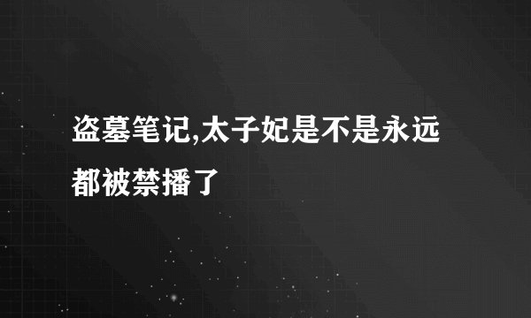 盗墓笔记,太子妃是不是永远都被禁播了