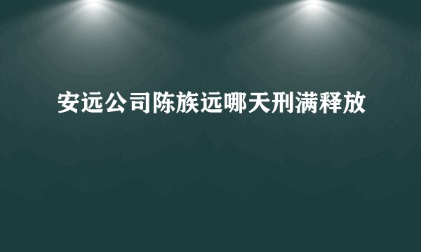 安远公司陈族远哪天刑满释放