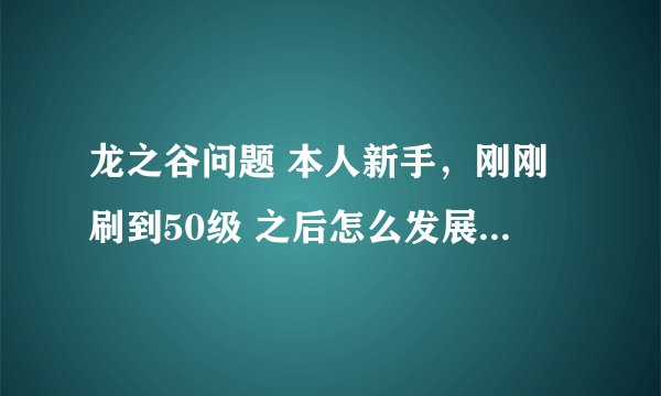 龙之谷问题 本人新手，刚刚刷到50级 之后怎么发展？求大神解答