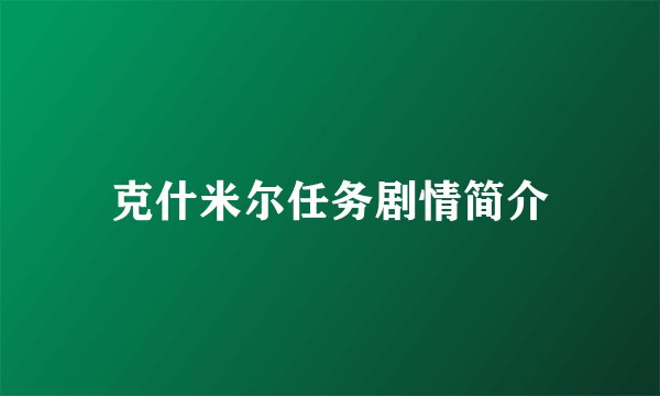克什米尔任务剧情简介