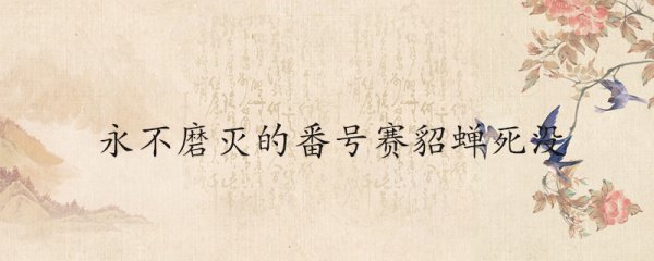 永不磨灭的番号赛貂蝉死没